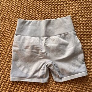 High-Waisted blue workout shorts